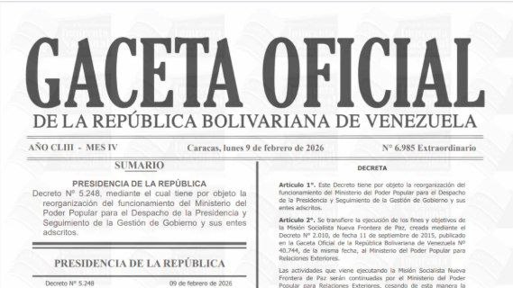 PRESIDENTA ENCARGADA ORDENA REESTRUCTURACIÓN DEL MINISTERIO DEL DESPACHO DE LA PRESIDENCIA