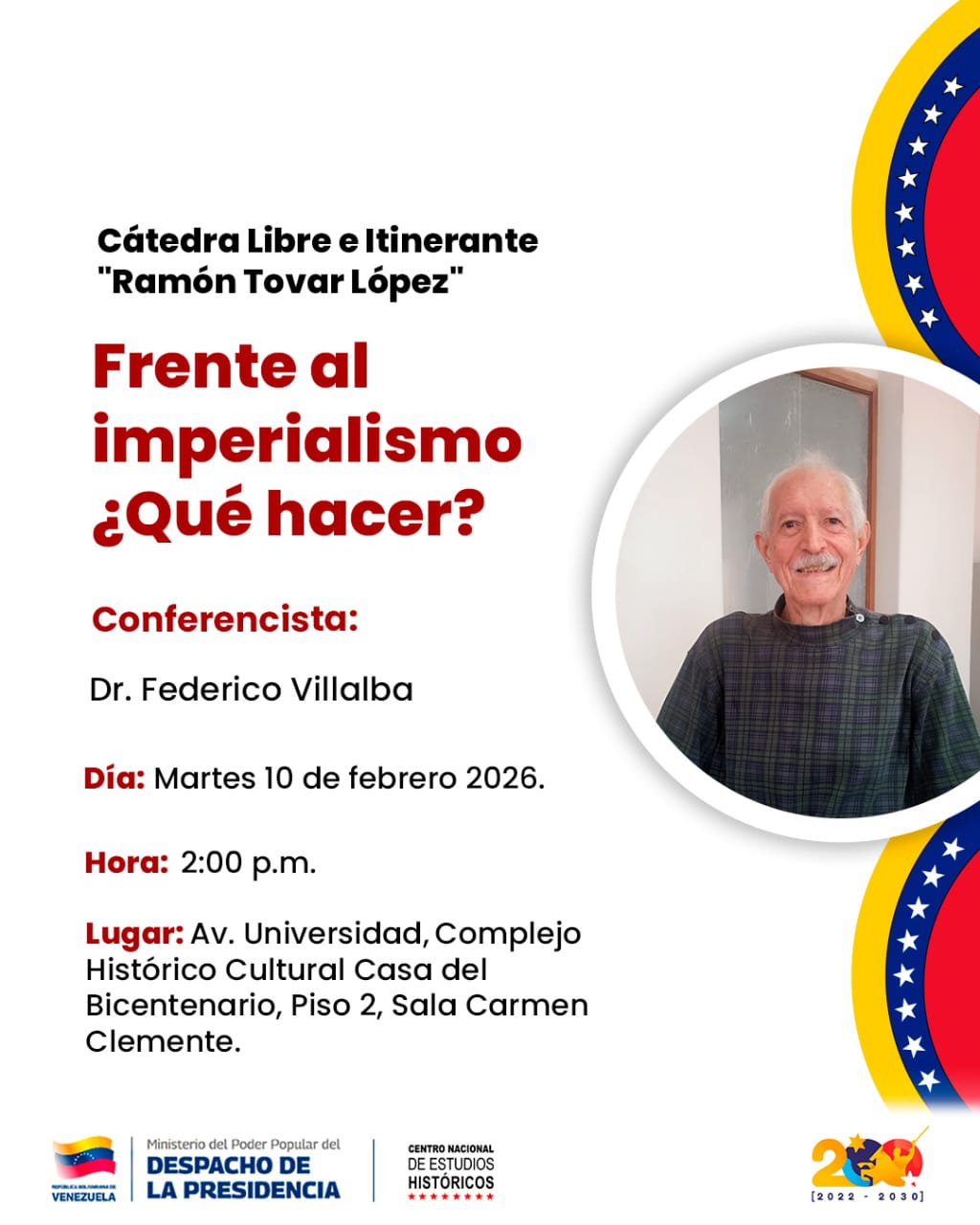 Cátedra Libre e Itinerante «Ramón Tovar López» : Frente al imperialismo ¿Qué hacer?