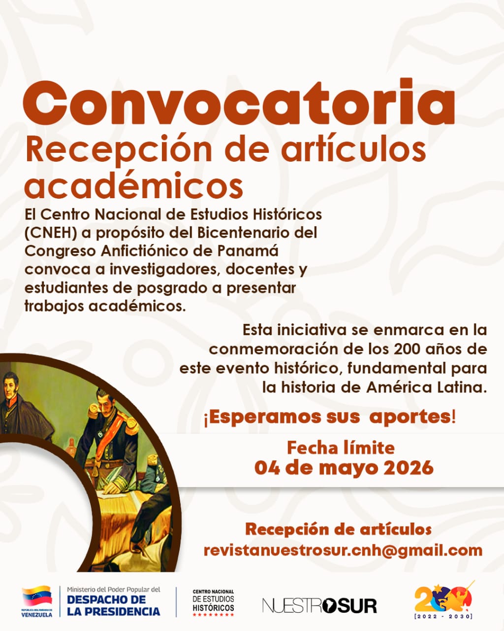 Convocatoria «Revista Nuestro Sur»