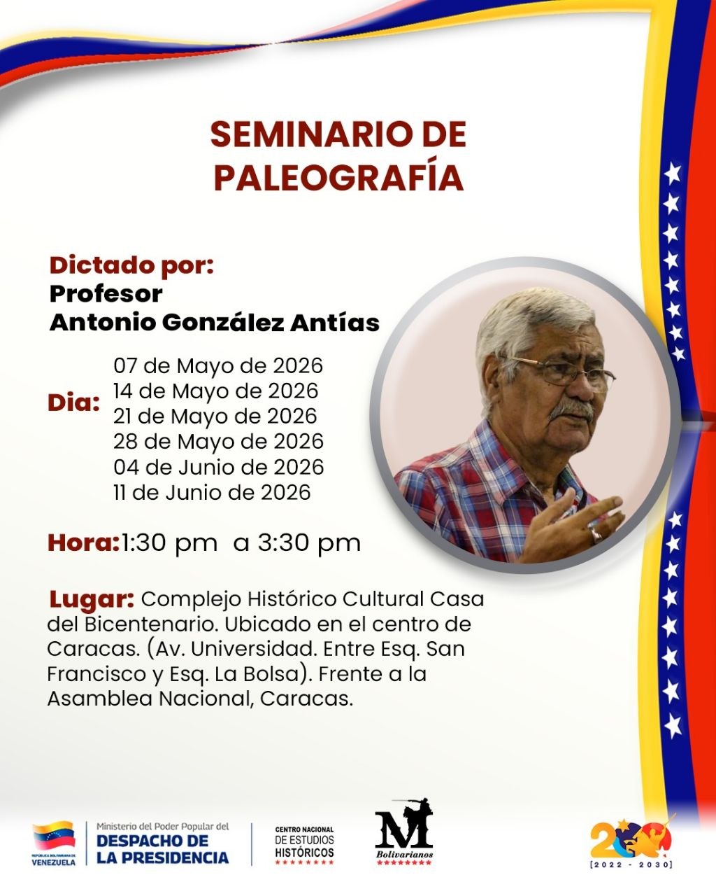¡Inscríbete! Seminario de Paleografía