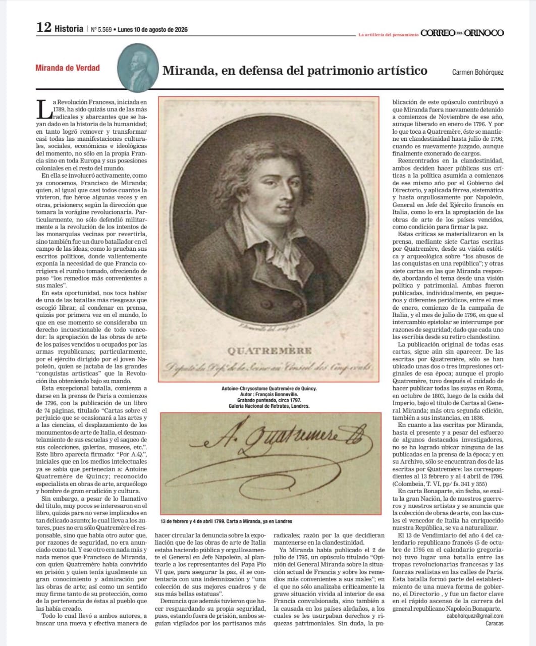 Miranda, en defensa del patrimonio artístico – Carmen Bohórquez