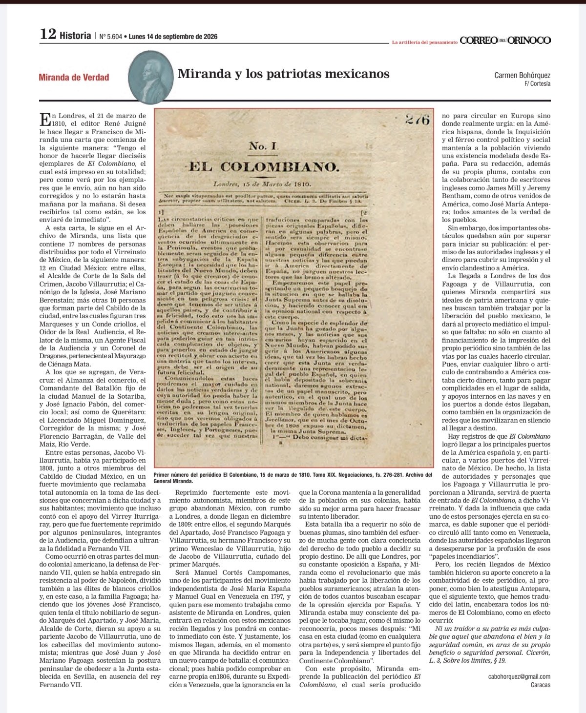 Miranda y los patriotas mexicanos